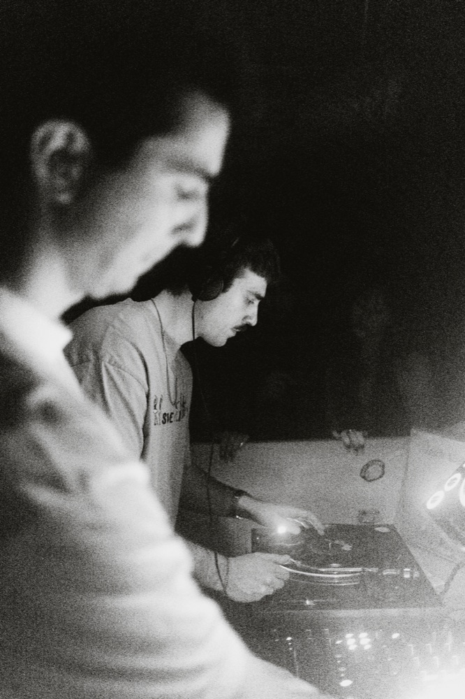 Black and white booth shot